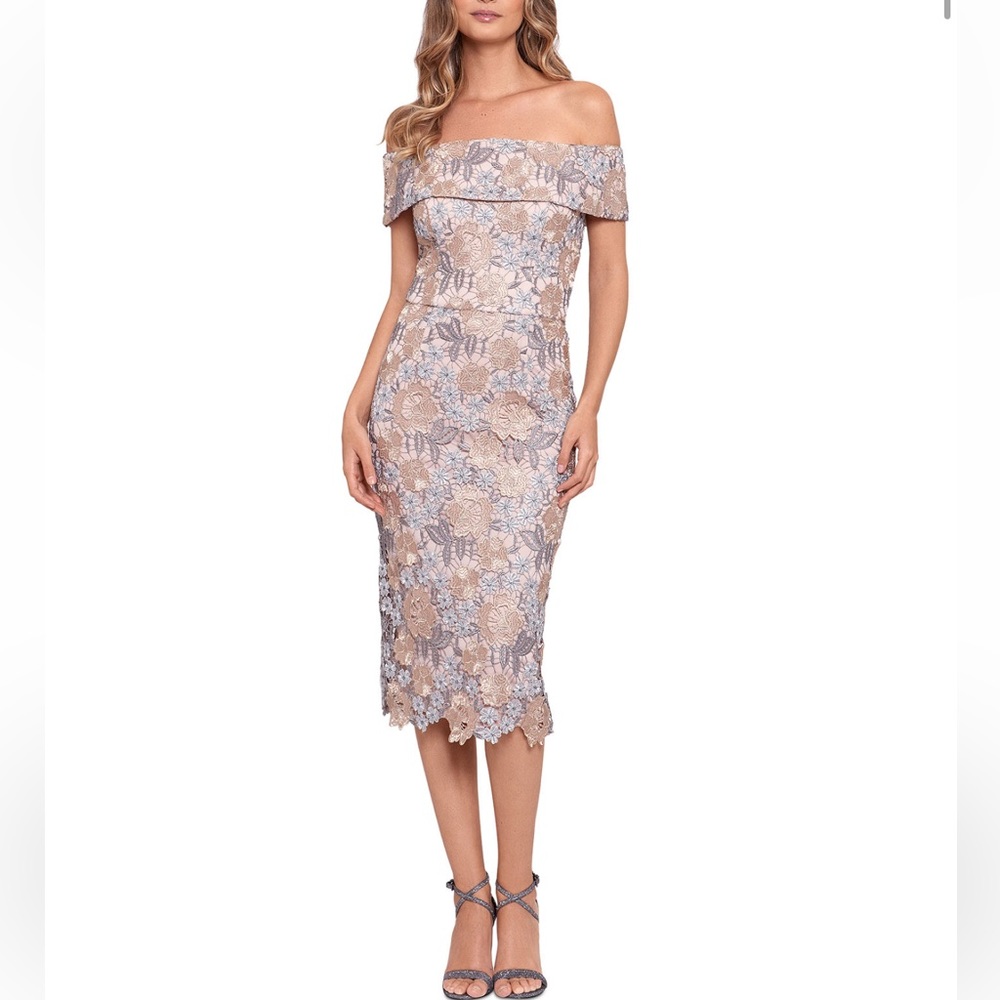 XSCAPE- Women’s Off the Shoulder Midi Dress🔥